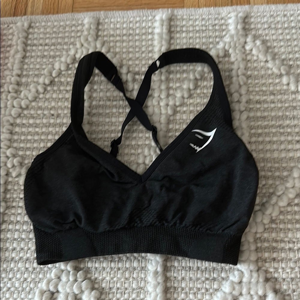 Gymshark Black Sports Bra with Racerback Design